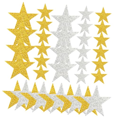 CIYODO 300 Stück Selbstklebende Sternaufkleber aus Eva Schaumstoff Gold Silberne Glitzernde Kleine Sterne Vielseitige Dekoration für DIY Basteln Party und Schulprojekte CIYODO 300 Stück Selbstklebende Sternaufkleber aus Eva Schaumstoff Gold Silberne Glitzernde Kleine Sterne Vielseitige Dekoration für DIY Basteln Party und Schulprojekte von CIYODO