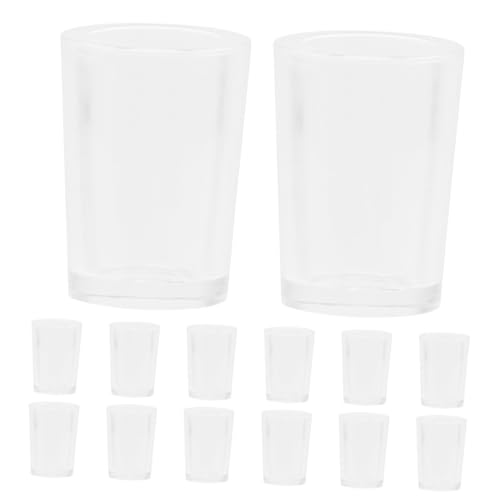 CIYODO 30st Puppenhaus Miniatur Essen Leere Tasse Wasser Tasse Mini Modell Zubehör Smoothie-Becher Becher Trinken Mini-bierbecher Mini Weingläser Spender Wasserflasche Getränk Abs von CIYODO