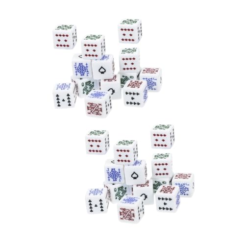 CIYODO 32 STK Poker Würfel Board Games brettspiele spielwürfel trinkspiel glop spielwaren Pokerwürfel Poker-Requisiten dés Spiele für Geburtstagsfeiern verschleißfeste Pokerchips Acryl von CIYODO