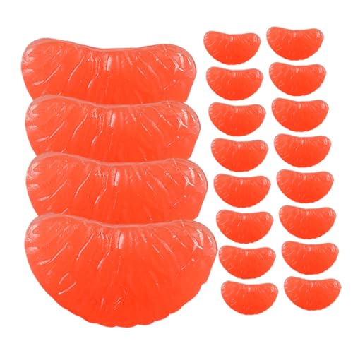 CIYODO 32st Grapefruit-Segment Orangefarbene Verzierungen Haarspange DIY Charme Bastelzubehör Selber Machen Miniaturmodell in Orange Miniatur-Ornament in Orange Telefon Charms Rot PVC von CIYODO