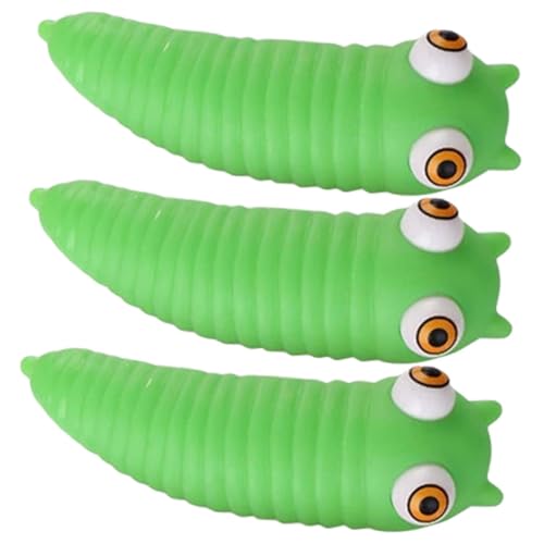 CIYODO 3st Prise Musik Schnecken-zappelspielzeug Stressspielzeug Raupe Sensorisches Zappeln Raupenspielzeug Spielsachen Spielzeuge Kinderspielzeug Green PVC von CIYODO