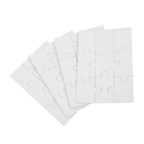 CIYODO 4 Blätter Holzpuzzle Rätsel Individuelles Puzzle Weiße Puzzles Rätsel Sublimations-Puzzle-Handwerk Sublimationsrätsel Bastelpuzzle Übertragen DIY-versorgung Weiß Hölzern von CIYODO