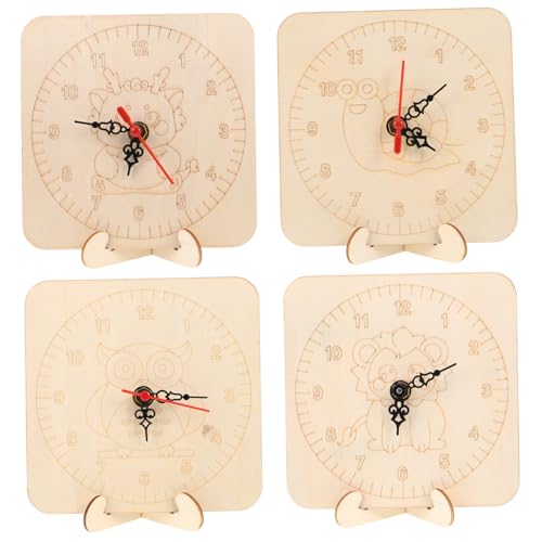 CIYODO 4 Sätze DIY Holz Bastelset Blanko Uhrmaterial Natürliche Glatte Holzplatte Kreatives Lernspielzeug für Zeitverständnis und Schule Sicher für Kleine Hände CIYODO 4 Sätze DIY Holz Bastelset Blanko Uhrmaterial Natürliche Glatte Holzplatte Kreatives Lernspielzeug für Zeitverständnis und Schule Sicher für Kleine Hände von CIYODO