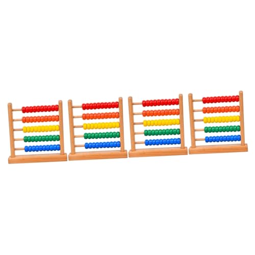 CIYODO 4 Stück Abakusständer Kinder Mathe Abakus Für Mathematik Rechenspielzeug Mathe-perlen Alphabet-lernspielzeug Perlenspielzeug Zählen Mathe-abakus Für Kinder Colorful Hölzern von CIYODO