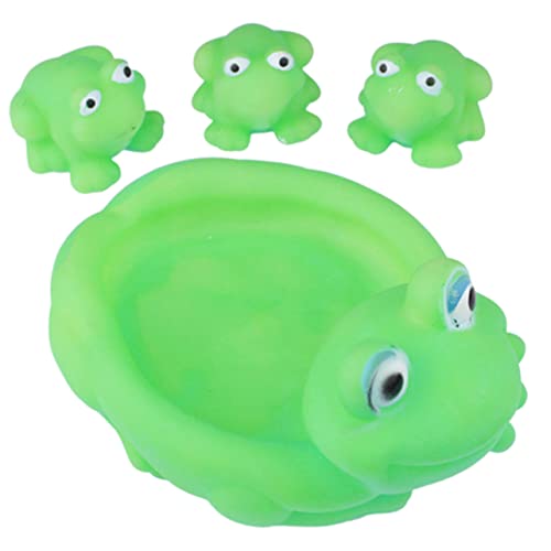 CIYODO 4 Stück Badespielzeug Badewanne Spielzeug Frosch Wasserspielzeug kinderplanschbecken Kinder wasserspielzeug Bath time kinderspielzeug Duschspielzeug Kleinkindspielzeug Vinyl Green von CIYODO