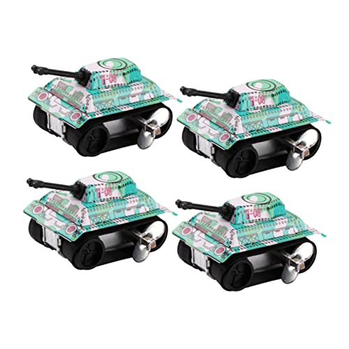 CIYODO 4 Stück Blech Tank für kinderspielzeug für drinnen und draußen gehrungswinkel Children Toys Witziges entzückender Mini-Panzer Eisenblech Green von CIYODO