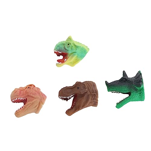 CIYODO 4 Stück Dinosaurier-Handpuppe Spielzeug für Kinder kinderspielzeug kinderknallzeug Dino-Fingerspielzeug Fingerpuppe Dinosaurier-Finger-Spielzeug Dinosaurier-Fingerspielzeug Plastik von CIYODO