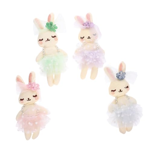 CIYODO 4 Stück Kaninchenpuppe Puppe Kaninchen Plüsch Osterhase Dekopuppe Kuschelhase Hase Ostern Kuscheltier Plüsch Osterhase Plüschkaninchen Hase Plüschtiere Pp Baumwolle von CIYODO