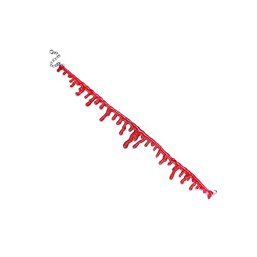 CIYODO 4 Stück Make-up-Halskette Halloween Halskette Choker Halloween Halskette Halloween Blutige Halskette Schmuck gefälscht Kostüme Perlen handgefertigte Blutketten Blutfleckenkette rot von CIYODO