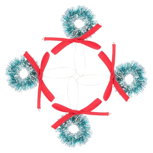 CIYODO 4 Stück Miniatur Weihnachtskränze Mini Weihnachtsdeko Hängend für Puppenhaus Miniaturgarten Festliche Kränze CIYODO 4 Stück Miniatur Weihnachtskränze Mini Weihnachtsdeko Hängend für Puppenhaus Miniaturgarten Festliche Kränze von CIYODO