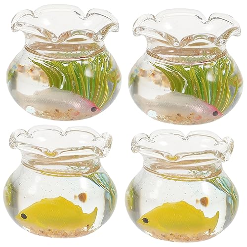 CIYODO 4 Stück Miniaturisierte Koi Fischschalen Teiliges aus Winzigen Glaskübelchen für Puppenhäuser Zubehör für Mikrolandschaft und Dekoration für Fotografie und DIY CIYODO 4 Stück Miniaturisierte Koi Fischschalen Teiliges aus Winzigen Glaskübelchen für Puppenhäuser Zubehör für Mikrolandschaft und Dekoration für Fotografie und DIY von CIYODO