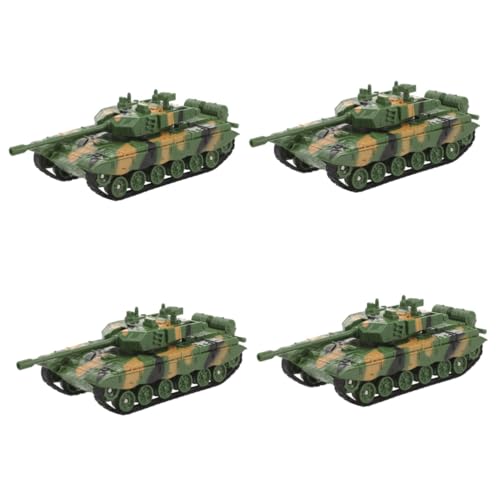 CIYODO 4 Stück Panzermodell Lastwagen Für Jungs Panzerspielzeug Autospielzeug Für Kinder Jungenspielzeug Kinder Panzer Rc Hubschrauber Für Kinder Ferngesteuerte Autos Spielzeuge Plastik von CIYODO