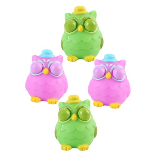 CIYODO 4 Stück Pop-Eyed Eule Spielzeug Strumpffüller Für Ostern Tierischer Stressball Strumpfwaren PVC von CIYODO