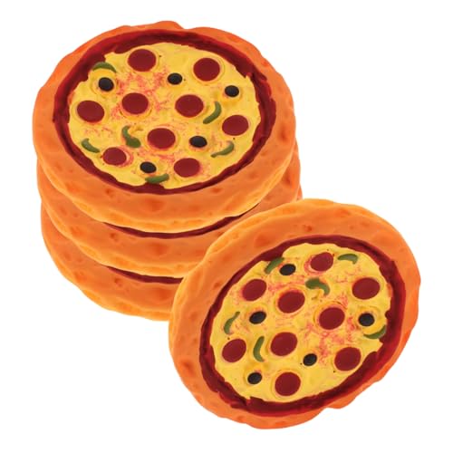 CIYODO 4 Stück Puppenhaus-Pizza Künstliche Pizza Simulation Minipizza Mini-Pizza- Pizza-Modell Puppenhaus DIY Dekoration Mini-hausverzierung DIY Simulierte Requisite Mini Pizza Harz von CIYODO