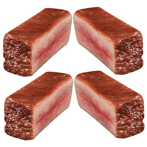 CIYODO 4 Stück Realistische Lebensmittel Steak Simulation Lebensmittel Steak Künstliche Lebensechte Steak Realistische Lebensmittel von CIYODO