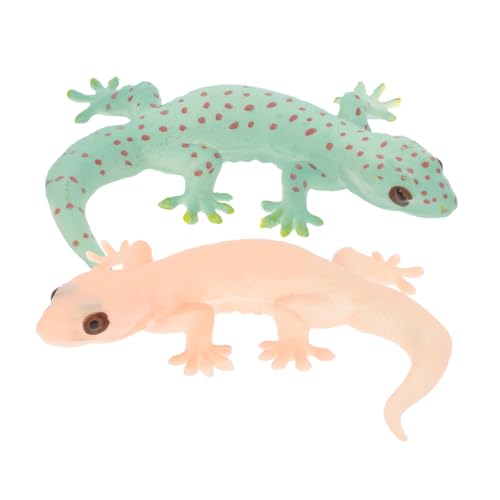 CIYODO 4 Stück Simulations-Gecko Eidechsen-Requisite realistische Eidechsen Reptil Simulation Einer Eidechsenfigur Realistisches Eidechsenmodell Eidechsendekoration PVC-Tierfiguren von CIYODO