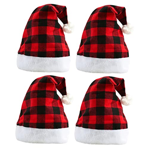 CIYODO 4 Stück Weihnachtsmütze Pullover Fedora-Hut Weihnachtskopfschmuck Weihnachtsmann-Cosplay-Kostüm Weihnachtskegelhut weihnachtskostüm hut weihnachtsdeko weihnachtsmotiv Stoff von CIYODO