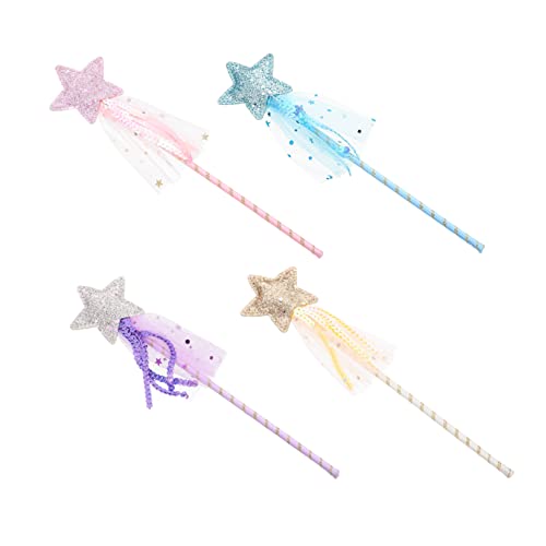 CIYODO 4 Stück Zauberstab Fairy Wand für mädchen игрушки для девочек Fantasiespielzeug Zauberstäbe Kinderspielzeug für Mädchen Katzenspielzeug Feenstab von CIYODO