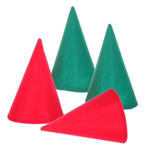 CIYODO 4 Stück Zwergenmützen aus Filz Leichte Atmungsaktive Elf Zipfelmütze in Rot und Grün für Erwachsene Festliche Party Weihnachtskostüm-accessoires CIYODO 4 Stück Zwergenmützen aus Filz Leichte Atmungsaktive Elf Zipfelmütze in Rot und Grün für Erwachsene Festliche Party Weihnachtskostüm-accessoires von CIYODO