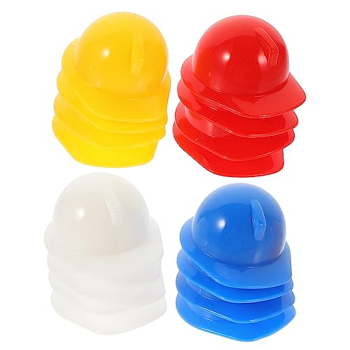 CIYODO 40St Mini-Bauhut puppenhelm puppenzubehör tortendekoration baustellenhelm tortendeko Einschulung Kinderspielzeug kreativer Minihelm Cake Topper Helm Minihelm für Puppe Plastik von CIYODO