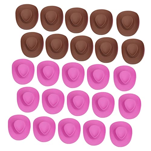 CIYODO 40st Puppenmütze Puppenpartyzubehör Puppenhüte Mikrospielzeug Rosa Spielzeug Puppenkopfschmuck Miniaturhüte Spielzeuge Accessoires Für Puppenkleidung Mini-Zylinder Mini-Hut Plastik von CIYODO