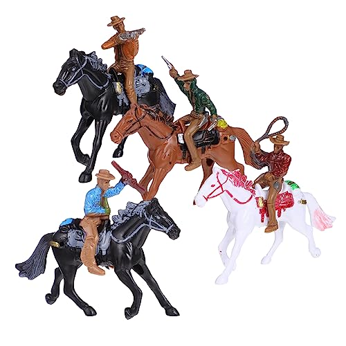 CIYODO 4Pcs Cowboy-Reitmodell für kinderspielzeug spielzeuge für Children Toys Kinderzimmer Figuren Spielzeugauto Kindermodelle Modell Plastik von CIYODO