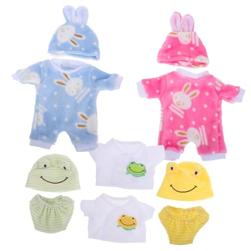 CIYODO 4Sätze Tierkleidung Für Babypuppen Süße Outfits Für Puppen Frösche Und Hasenanzüge Puppenzubehör Für Kreative Rollenspiele von CIYODO