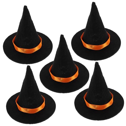 CIYODO 5 Stück Mini Hexenhüte Schwarze Partydekoration Flaschenhüte Halloween Doll Witch Hat Bastelset für Festliche Anlässe und DIY Puppenkostüme CIYODO 5 Stück Mini Hexenhüte Schwarze Partydekoration Flaschenhüte Halloween Doll Witch Hat Bastelset für Festliche Anlässe und DIY Puppenkostüme von CIYODO