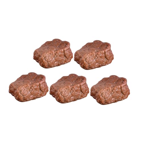 CIYODO 5 Stücke Beef-Nugget-Modell PVC-Rindfleischblockmodell Küche Fleischmodelle gekochtes Fleisch-Modell Rindfleisch-Modell gefälschte Fleischstütze künstliches Rindfleisch Brown von CIYODO