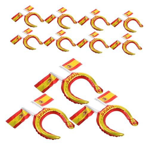 CIYODO 50 Stück Teiliges Spanische Flagge Aluminiumfolie Kopfband Leichtes Bequemes Tragen Leuchtend Farbige Vielseitige Party-dekoration für Nationalfeiertag Geburtstagsfeier Familien CIYODO 50 Stück Teiliges Spanische Flagge Aluminiumfolie Kopfband Leichtes Bequemes Tragen Leuchtend Farbige Vielseitige Party-dekoration für Nationalfeiertag Geburtstagsfeier Familien von CIYODO