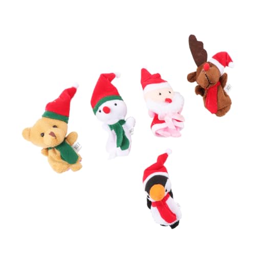 CIYODO 5er Set Weihnachtsfingerpuppen Santa Rentier Und Schneemann Pädagogisches Fingerpuppenspielzeug Für Handspielzeug Für Kreative Weihnachtsmomente von CIYODO