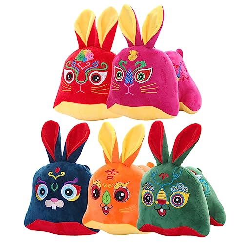 CIYODO 5st Kaninchen Plüschtier Chinesische Neujahrsgeschenke Für Kinder Chinesisches Dekor Plüsch-Kaninchen-anhänger Hängender Hasenanhänger 2023 Kaninchen-Maskottchen-Puppe Pp Baumwolle von CIYODO