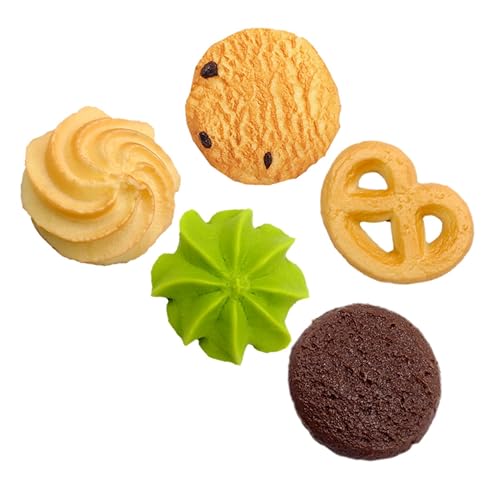 CIYODO 5st Simulierte Cookies Cupcake-Spielzeug Gefälschte Keksverzierung Simulations-Cookie Gefälschter Käse Realistischer Gefälschter Keks Dekorative Keksmodelle Gefälschte Kekse PVC von CIYODO