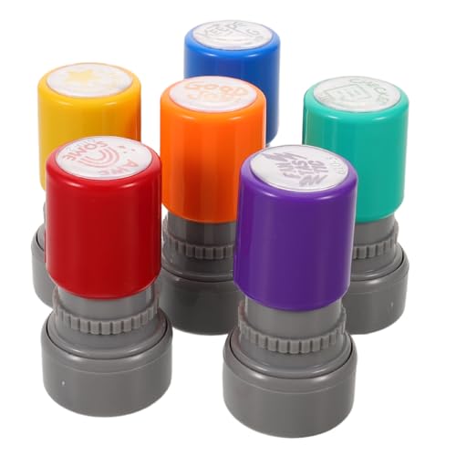 CIYODO 6stücke Lehrer Stempelset Für Grundschule Selbstfärbend Bunte Belohnungsstempel Für Aufgaben Junge Mädchen Schulstempel Lehrerstempel CIYODO 6stücke Lehrer Stempelset Für Grundschule Selbstfärbend Bunte Belohnungsstempel Für Aufgaben Junge Mädchen Schulstempel Lehrerstempel von CIYODO