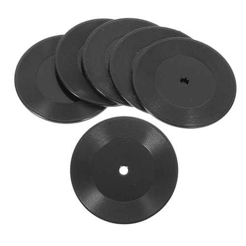 CIYODO 6 Stück Puppenhaus-Schallplatten Puppenhaus Mini Vinyl Schallplatten Vintage Blockflöte Player Puppenhaus Vinyl Schallplatten Puppenhaus Musik Zubehör Phonograph 1:12 Maßstab Nachbildung von CIYODO