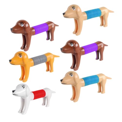 CIYODO 6 Stück Stressabbauendes Hundespielzeug Schöne Sensorische Spielzeuge Party Sensorspielzeug Partygeschenke Pop Tube Hundespielzeug Pop Tube Spielzeug Cartoon Pop Tube von CIYODO