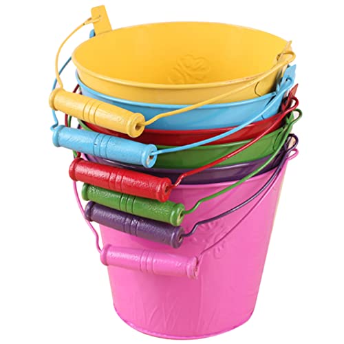 CIYODO 6 Stück Teiliges Wassereimer aus Robustem Material Leichter Kindergarten Eimer mit Holzgriff Bunter Sandspielzeug für Kleinkinder und Am Strand und Garten Fördert CIYODO 6 Stück Teiliges Wassereimer aus Robustem Material Leichter Kindergarten Eimer mit Holzgriff Bunter Sandspielzeug für Kleinkinder und Am Strand und Garten Fördert von CIYODO