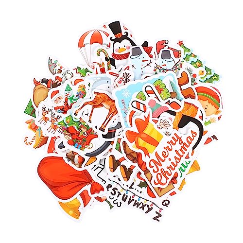 CIYODO 60St Weihnachts-Doodle-Aufkleber Weihnachtsgepäckaufkleber Weihnachtsaufkleber weihnachtssticker Kinder Aufkleber Festival-DIY-Aufkleber Fest Pastor Colorful von CIYODO