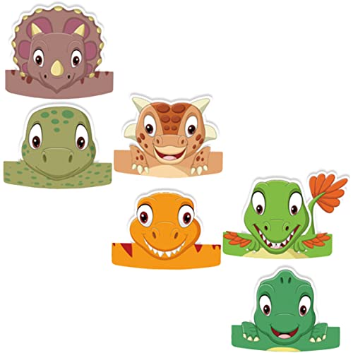 CIYODO 6St Dinosaurier-Geburtstagsmütze Kinderkronen Stirnband-Kronen Kindermaske Geburtstagshut prop Kinderhaube Kinderferienhüte Party-Kopfbedeckung alles zum geburtstag hut Papier von CIYODO