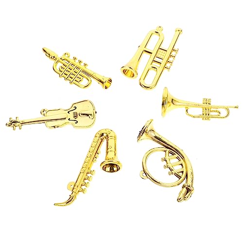 CIYODO 6St Miniaturinstrument für Kinder bastelmaterial für Kinder bastelsets für Kinder Puppenhaus-Saxophon Mini-Instrumente Musikinstrumente Golddekor Mini-Hauszubehör Puppenhauszubehör von CIYODO