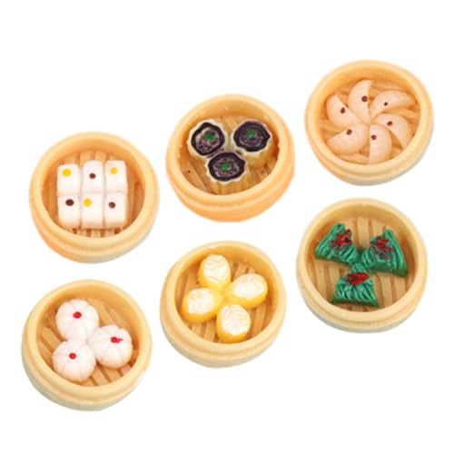 CIYODO 6pcs Miniatur Dampffutter Mini Dampfbrötchen Dampfer Ornament Model Spielzeug von CIYODO