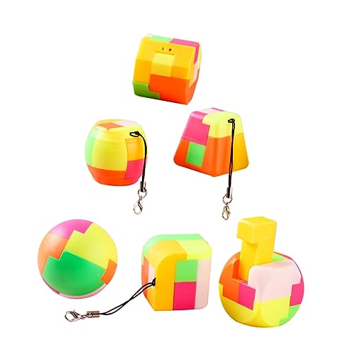 CIYODO 6st Würfelkugel Puzzle-Spielzeug Lernspielzeug Für Kinder Schlüsselanhänger-Puzzle Schlüsselanhänger Würfel Puzzleball-schlüsselanhänger Würfel Schlüsselanhänger Bausteine Metall von CIYODO