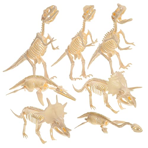 CIYODO 7 Stück Dinosaurierskelett Spielzeug Montage Dinosaurierfigur Dinosaurierfigur Dinosaurier Partygeschenke Kinder Dinosaurierskelett Mini Dinosaurierfiguren Skelettmodell Spielzeug von CIYODO