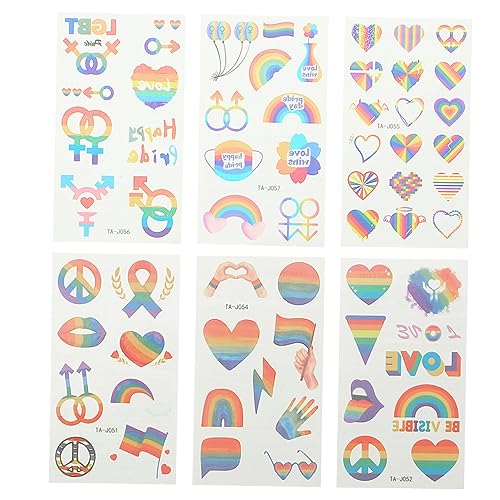 CIYODO 8 Blatt Gleiche Aufkleber Pride Partygeschenke Gay Pride Aufkleber Abziehbilder Gay Pride Autoaufkleber Gay Aufkleber Regenbogenstreifenaufkleber LGBT Regenbogenaufkleber von CIYODO