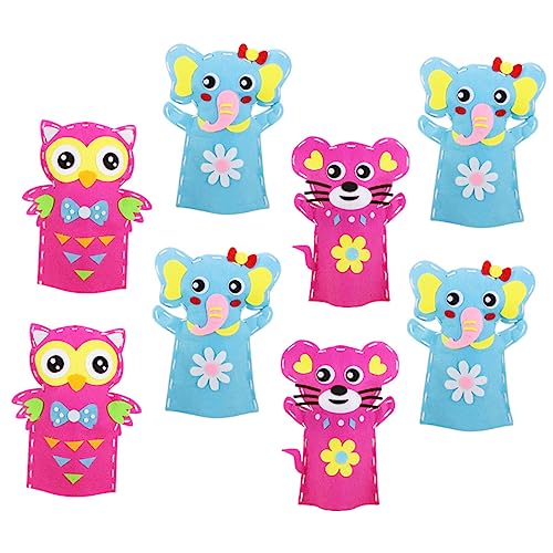 CIYODO 8 Sätze Tierhandpuppe Selber Machen Plüsch-handpuppen Fingerspielzeug Für Kinder Bastelset Für Kinder Handpuppen Für Kinder Lernspielzeug Tierhandpuppen Plüschtier Nicht Gewebt von CIYODO