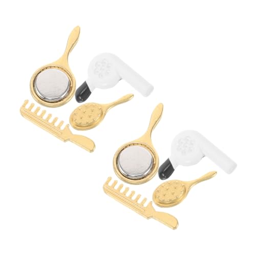 CIYODO 8 Stück Teiliges Miniatur-badezimmerzubehör Set mit Mini-haartrockner Kamm Spiegel für Puppenhaus Dekoration Detailgetreue Miniatur Badezimmerausstattung für Kreatives Rollenspiel CIYODO 8 Stück Teiliges Miniatur-badezimmerzubehör Set mit Mini-haartrockner Kamm Spiegel für Puppenhaus Dekoration Detailgetreue Miniatur Badezimmerausstattung für Kreatives Rollenspiel von CIYODO