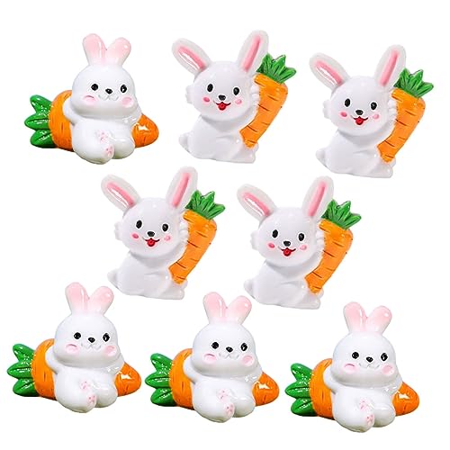 CIYODO 8St Mikro-Landschaftskaninchen Mini-Hase-Modell Mini-Hasenfigur Hasenfiguren Mini-Spielzeug Miniatur-Häschenfiguren Mini-Dekor Tierskulptur aus Harz Desktop-Harz-Häschen-Skulptur von CIYODO