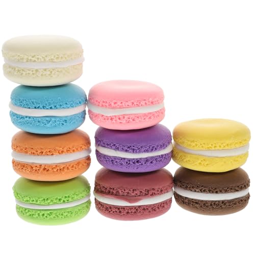 CIYODO 9St Kuchen-Modell Backwaren, , Macaron Spielzeugkuchen Fake-Kuchen-Simulation Essen Fake-Macaron-Spiel Macaron-Requisite Künstliches Macaron-Modell Tisch-Macaron- Ton von CIYODO