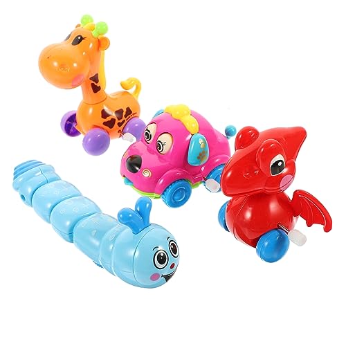 CIYODO Aufziehspielzeug Bunte Cartoon Tierchen Aufzieh Dino Hund Giraffe Und Raupe Zufällige Farben Spaß Für Mechanisches Für Kleine Abenteurer von CIYODO