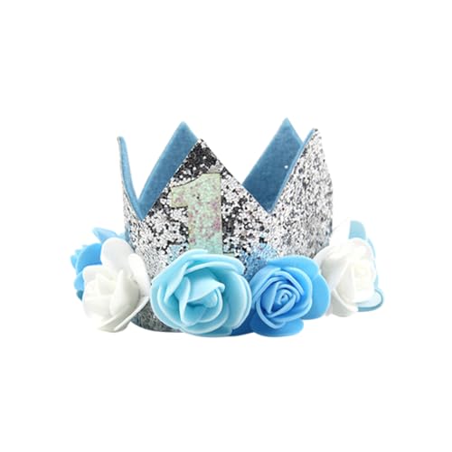 CIYODO Kinder-Tiara -geburtstagsmütze Babykrone Blumenstirnbänder Tiara Babygeburtstag Kopfbedeckung Stirnband Machen Make-up-stirnband Stirnbänder Die Blumen Kind Requisiten von CIYODO